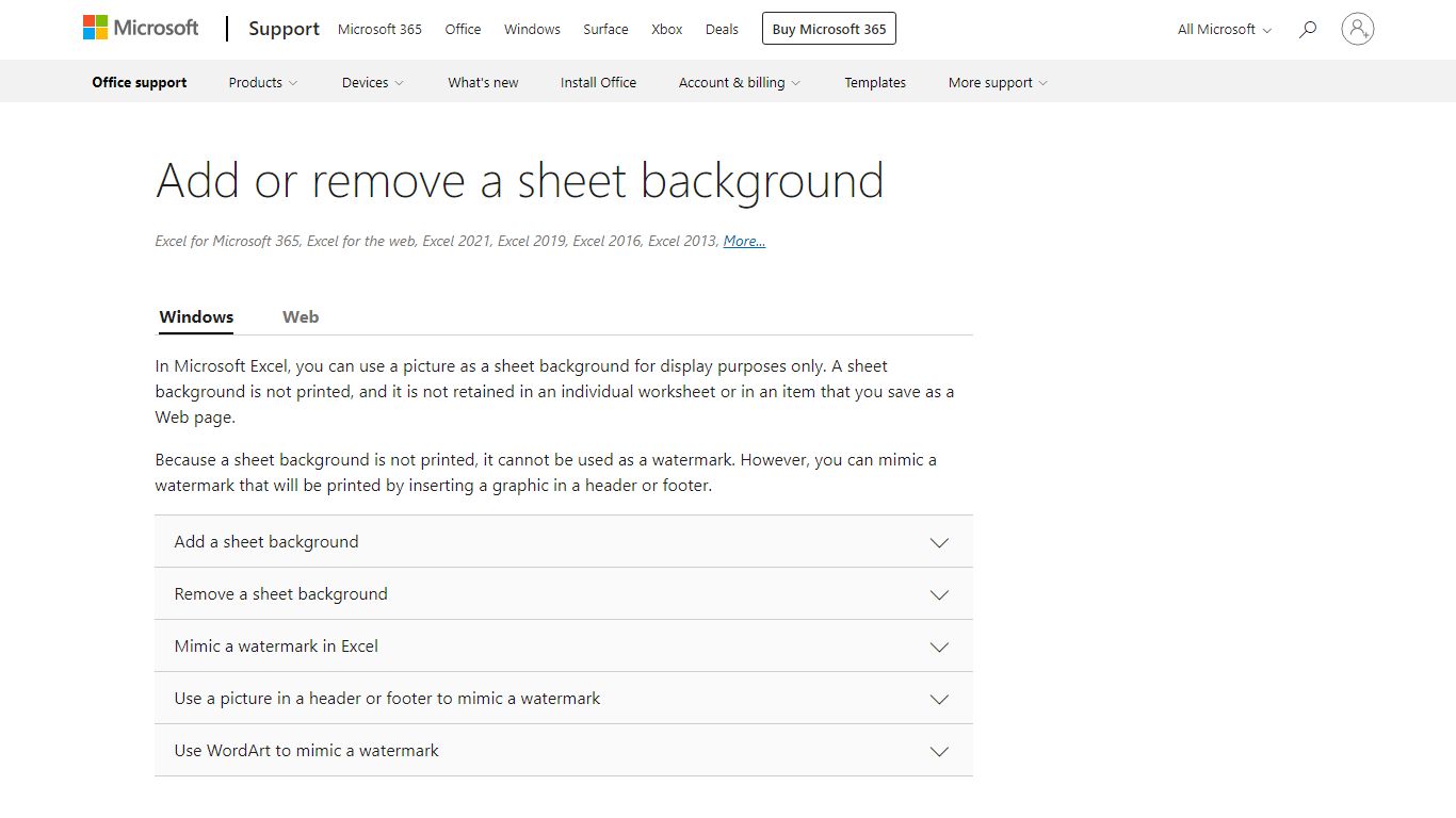 Add or remove a sheet background - support.microsoft.com